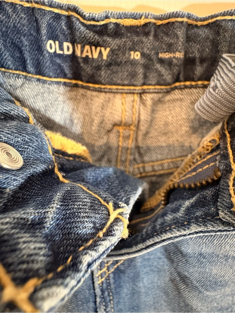Old Navy Girls Black Distressed and Blue Denim Jean Shorts